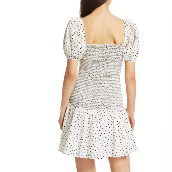 NWOT Tanya Taylor Eden Smocked Polka Dot Mini Dress, XS - Picture 2 of 5